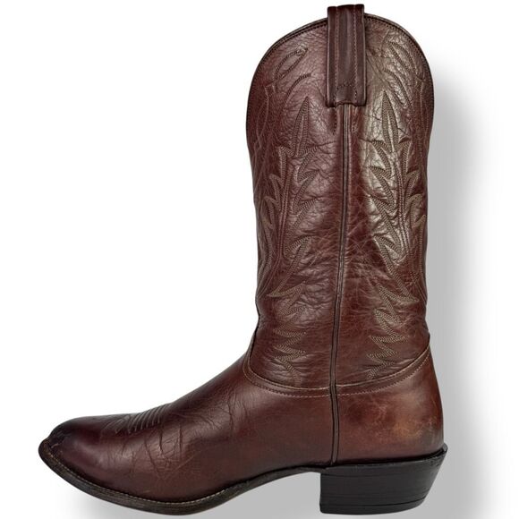 Nocona Vintage Western Cowboy Boots Brown Red Leather Mens 11 EE - Extra Wide - Picture 4 of 11